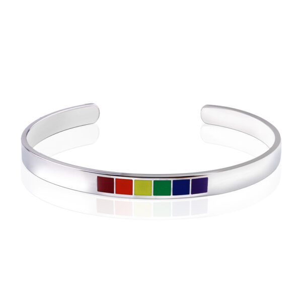 Wholesale Rainbow Gay 6MM Titanium Steel C-Open Drip Oil Adjustable Bracelet