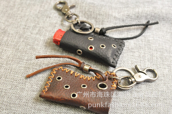 Wholesale Cowhide Lighter Leather Case Keychain
