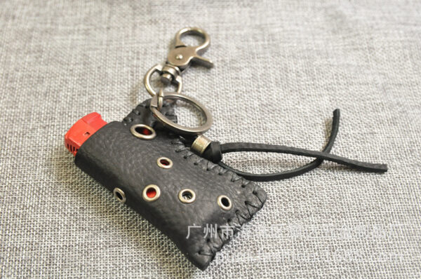 Wholesale Cowhide Lighter Leather Case Keychain