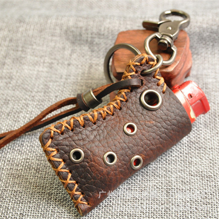 Wholesale Cowhide Lighter Leather Case Keychain