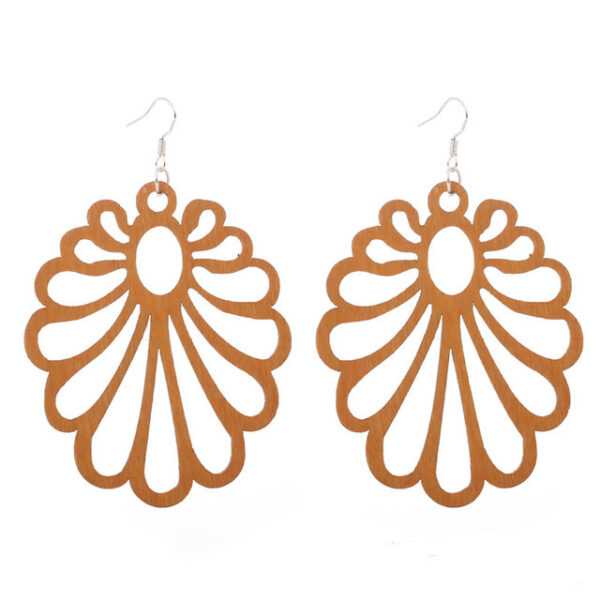 Wholesale Vintage Hollowed Out Wood Earrings