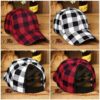 Wholesale Black and Red Checkered Cotton Baseball Caps