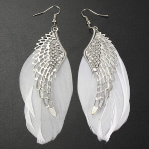 Wholesale Alloy Angel Wing Feather Earrings