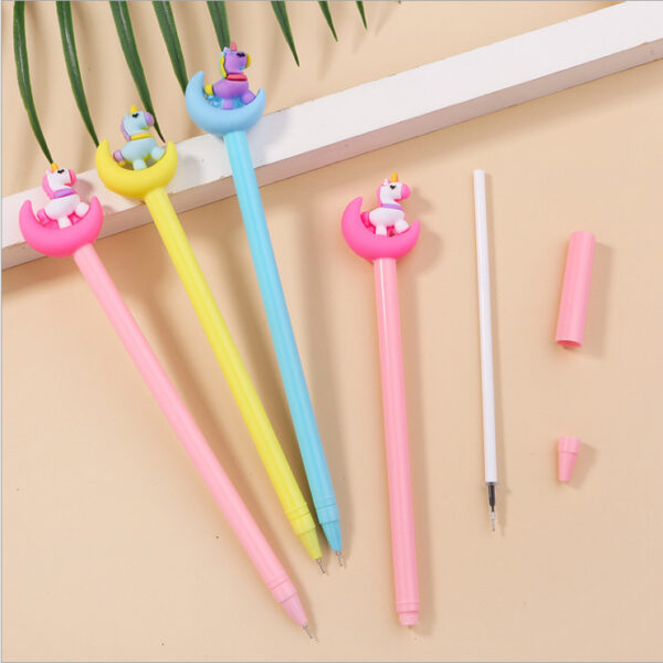 Wholesale Plastic Moon Unicorn Gel Pen