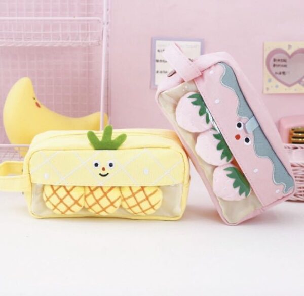 Wholesale Cartoon Fruit and Vegetable Canvas Pencil Bag