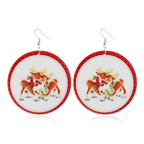 Wholesale Christmas Log Printed Bells Hypoallergenic Earrings