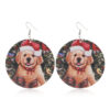 Wholesale Christmas Log Printed Bells Hypoallergenic Earrings