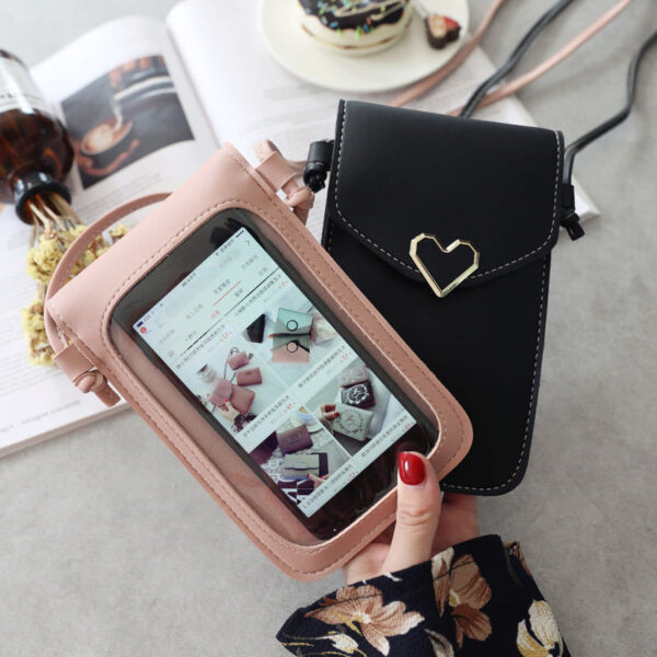 21843869064_52065005 Wholesale Lock Crossbody Transparent Touch Screen Mobile Phone Bag Retro Buckle Wallet