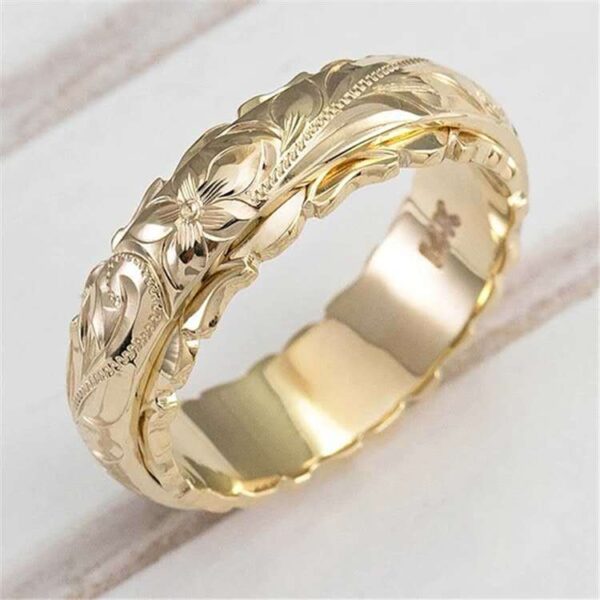 Wholesale Carved Rose Flower Metal Rings