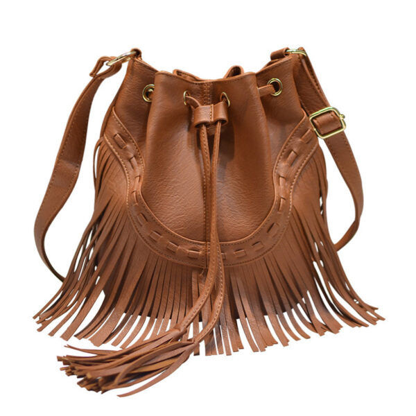21867727561_236008422 Wholesale Polyester Tassel Bucket Bag