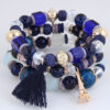 Wholesale Versatile Crystal Iron Tower Tassel Bead Temperament Multilayer Combination Bracelet