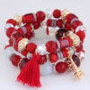 Wholesale Versatile Crystal Iron Tower Tassel Bead Temperament Multilayer Combination Bracelet