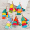 Wholesale Braided Colorful Tassel Pendant Alloy Keychain