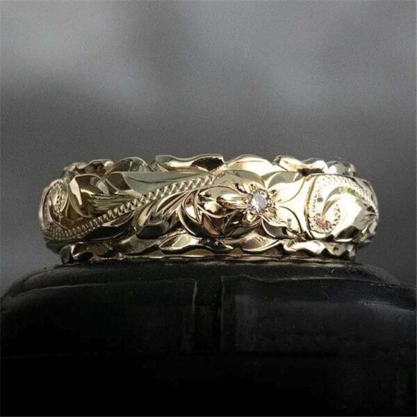 Wholesale Carved Rose Flower Metal Rings