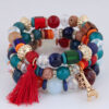 Wholesale Versatile Crystal Iron Tower Tassel Bead Temperament Multilayer Combination Bracelet
