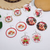 Wholesale Christmas Log Printed Bells Hypoallergenic Earrings