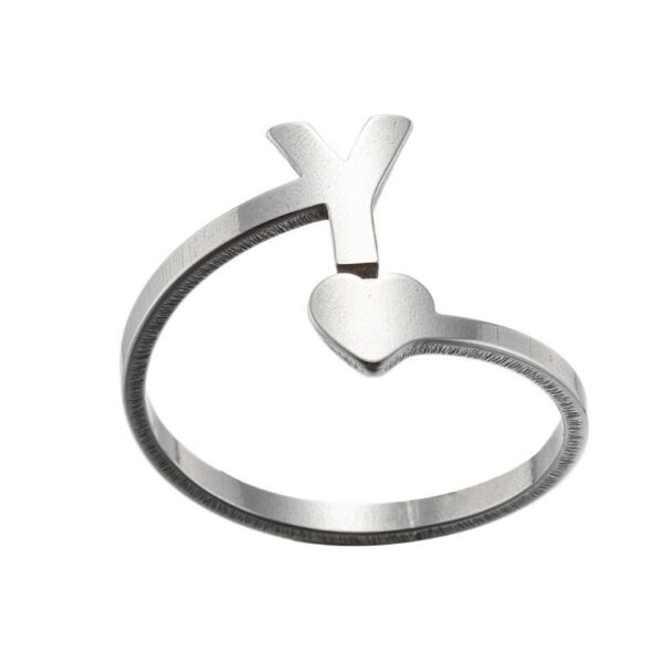 Wholesale Vintage Heart Alphabet Titanium Steel Rings