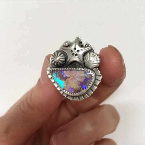 Wholesale Irregular Colored Stone Alloy Ring