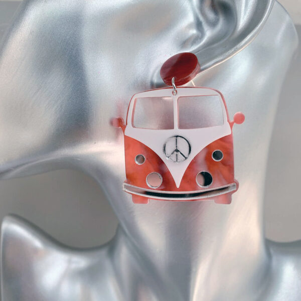 Wholesale 925 Sterling Silver Needle Car Cute Acrylic Earrings