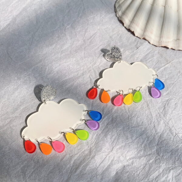 22027689840_1300811574 Wholesale Acrylic Earrings Umbrella Cloud Lightning