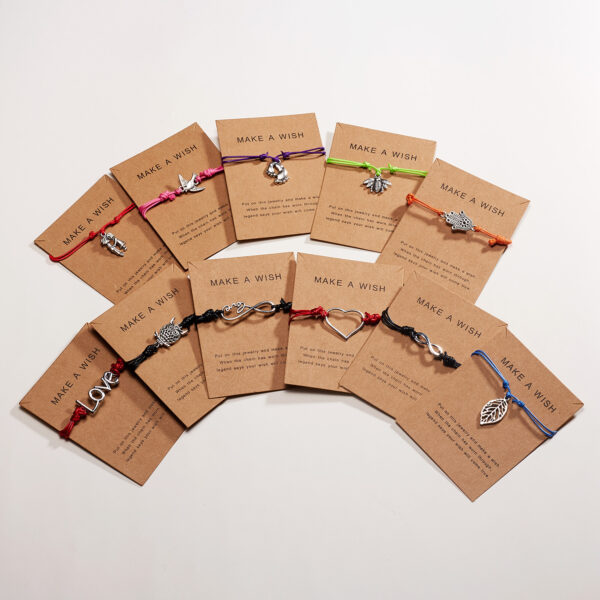 Wholesale Seven-color Heart-shaped Love Creative Cartoon Braided Adjustable Bracelet