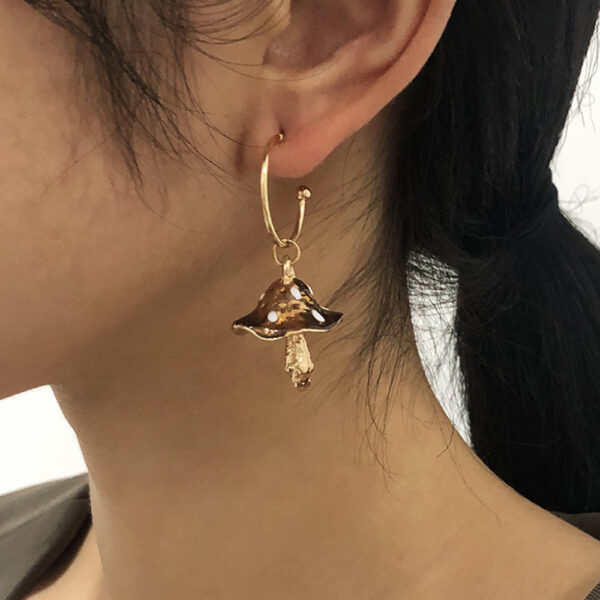 Wholesale Dreamy Cute Little Mushroom Oil Drop Earrings