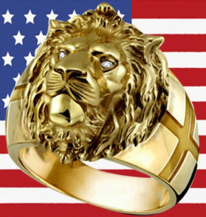 22071183393_1107641124 Wholesale Gold Lion Head Metal Rings