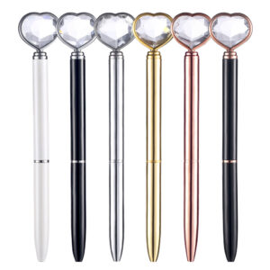 22093155541_2053048058 Wholesale New Love Diamond Pen Heart Shaped Large Diamond Pen Large Diamond Pen Metal Ballpoint Pen