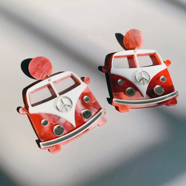 Wholesale 925 Sterling Silver Needle Car Cute Acrylic Earrings