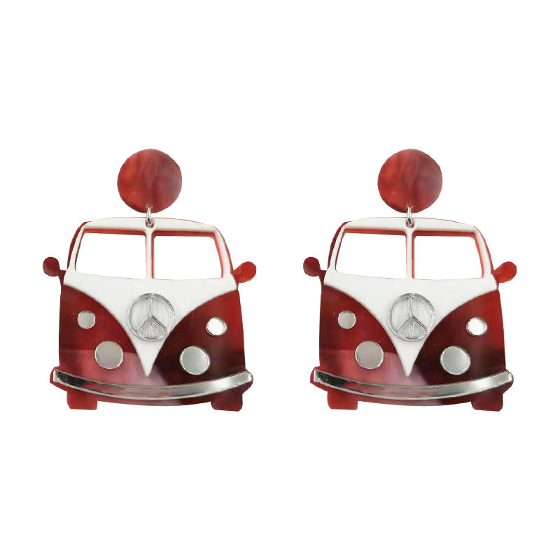 Wholesale 925 Sterling Sier Needle Car Cute Acrylic Earrings