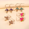 Wholesale Dreamy Cute Little Mushroom Oil Drop Earrings