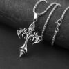22177690652_620294348 Wholesale Steel Warrior Cross Amulet Pendant Stainless Steel Necklaces
