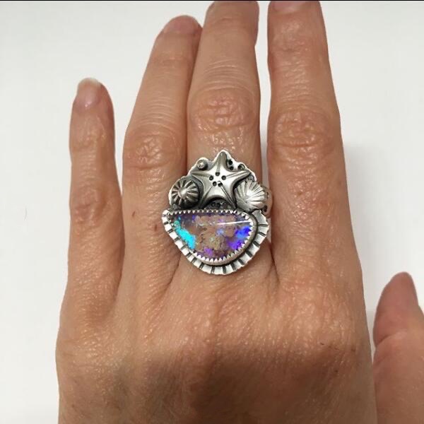 Wholesale Irregular Colored Stone Alloy Ring