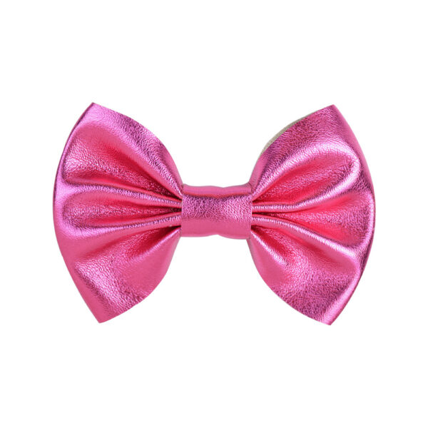 Wholesale Candy Color Leather Bow Hair Clips