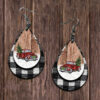 Wholesale Christmas Tree Car Leather Droplet Earrings
