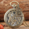Wholesale Hollow Butterfly Pocket Watch Plus Flat Birdcage Accessories Quartz Alloy Pocket Watch