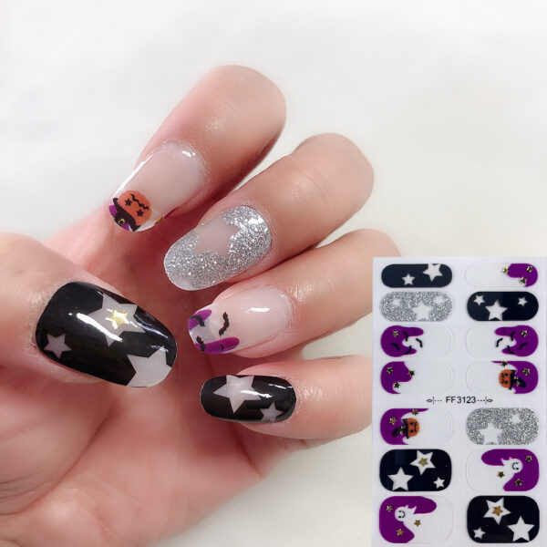 22247001854_604915966 Wholesale Halloween Plastic Cartoon Dark Nail Stickers