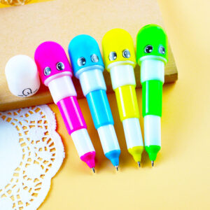 Wholesale Plastic Color Random Blue Refill Capsule Telescopic Pen