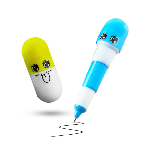 22250551046_1702423173 Wholesale Plastic Color Random Blue Refill Capsule Telescopic Pen