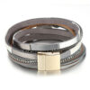 Wholesale Color Matching Elliptical Crushed Stone Magnetic Buckle Multi-layer Leather Bracelet