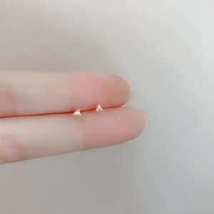 Triangular body stud earrings / 925 silver needle