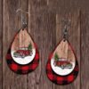 Wholesale Christmas Tree Car Leather Droplet Earrings