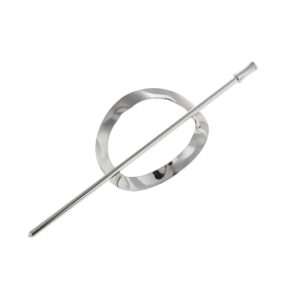 Oval, silver concavo-convex