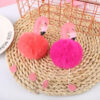22421536121_1314938442 Wholesale Flamingo Faux Rex Rabbit Keychains