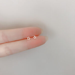 Five-pointed star stud earrings / 925 silver needle