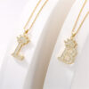 Wholesale Gold Plated Zirconia Letter Copper Necklace