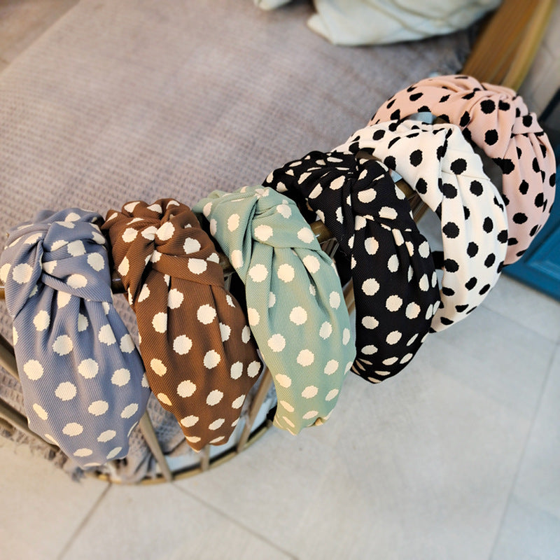 Wholesale Wide Edge Fabric lka Dot Headband