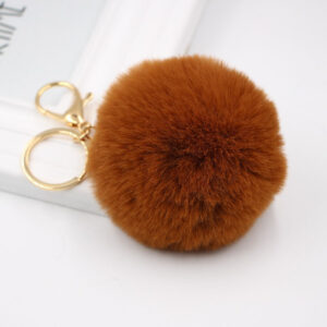 Caramel / Silver Keychain