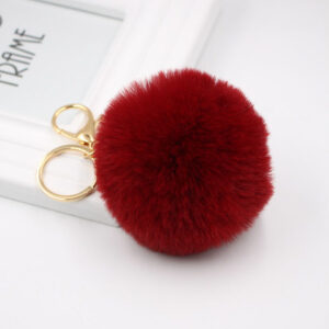 Wine Red / Gold key chain