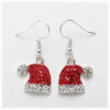 Wholesale Diamond Christmas Hat Alloy Stud Earrings